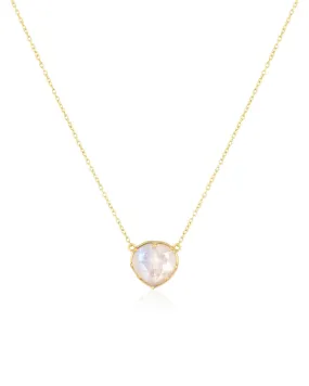 Rainbow Moonstone Heart Shaped Necklace