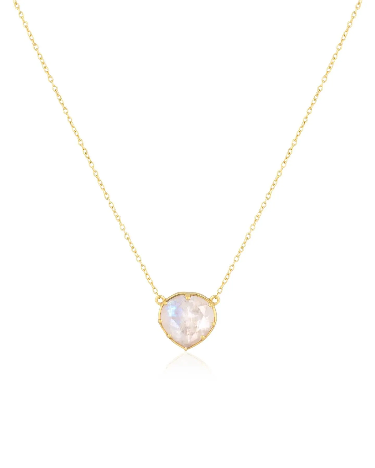 Rainbow Moonstone Heart Shaped Necklace