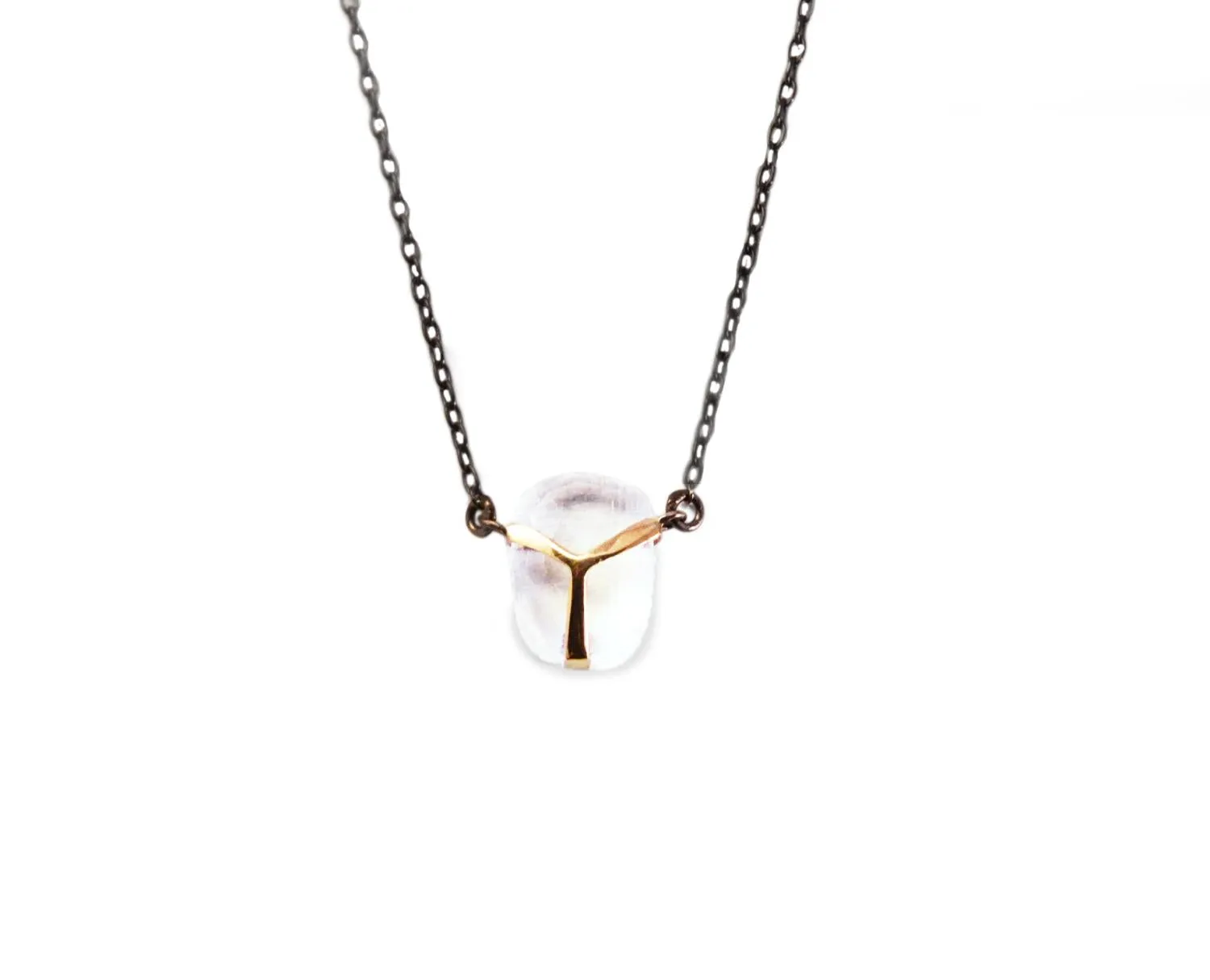 Rainbow Moonstone Scarab Pendant