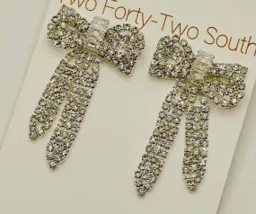 Rhinestone Bow Earrings