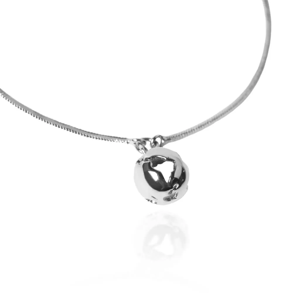Rhodium Charm Chain Bracelet