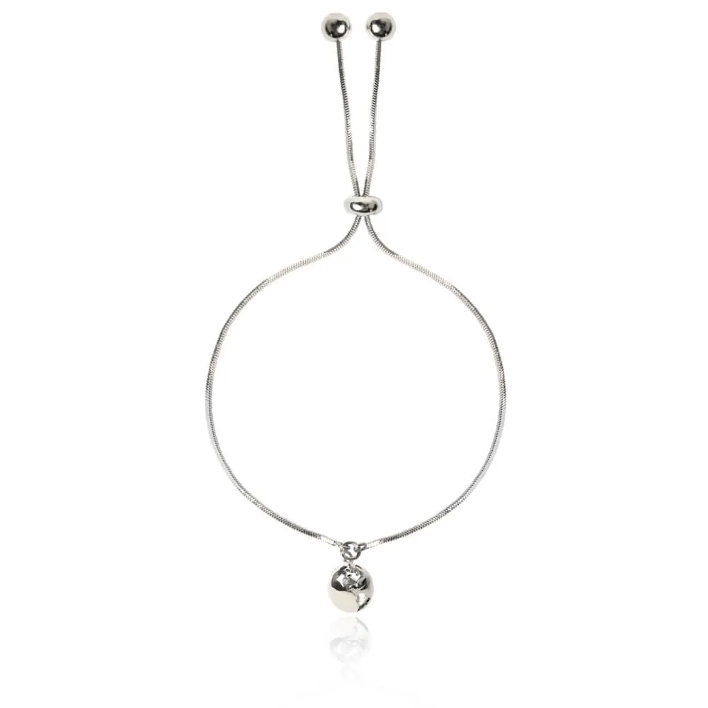 Rhodium Charm Chain Bracelet