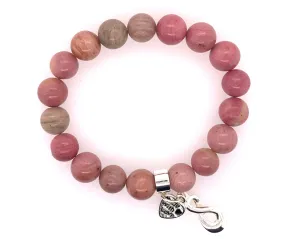 Rhodonite Stretchy Bracelet 10mm Beads.