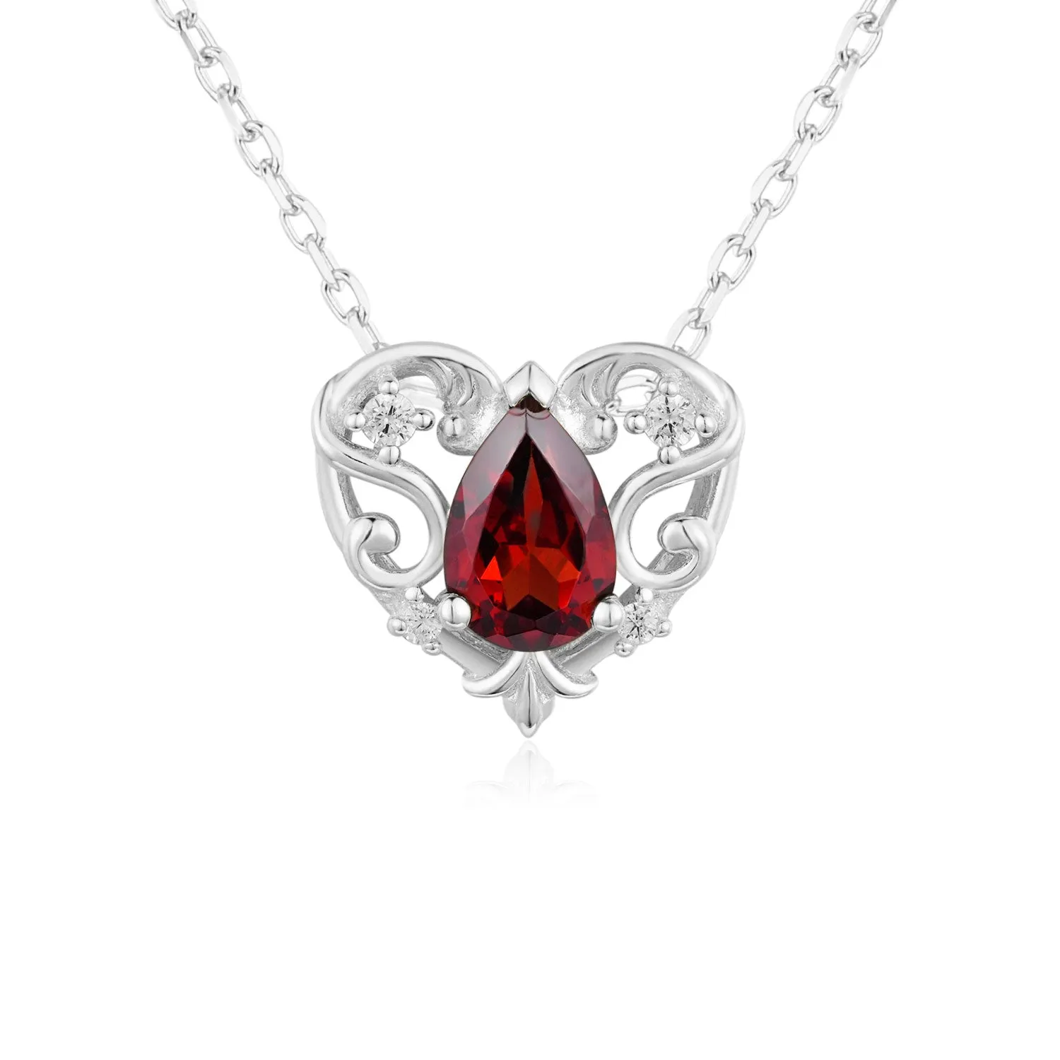 Rosy Heart Mozambique Garnet Necklace