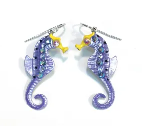 Seahorse Earrings - Seahorse Jewelry - Purple