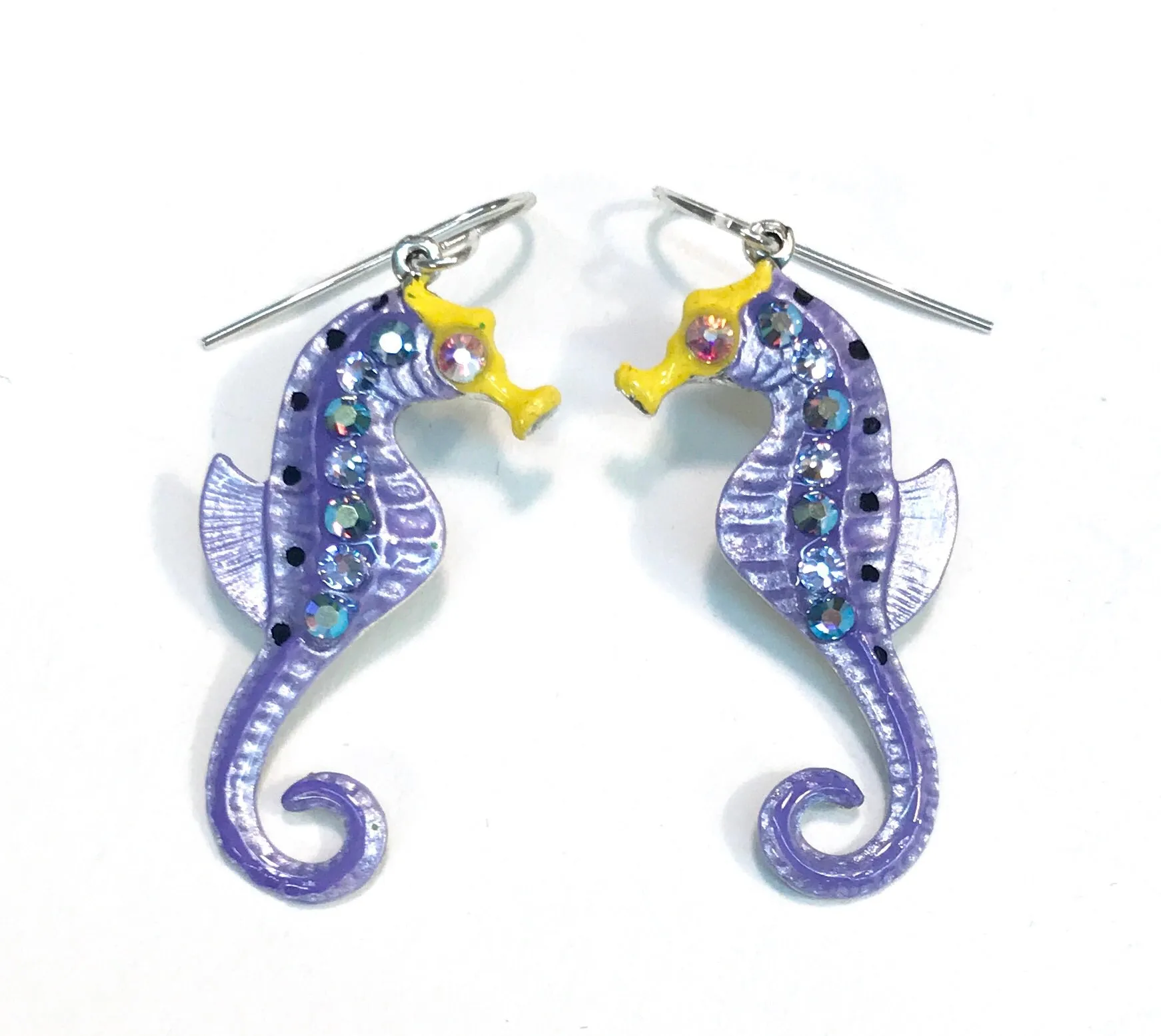 Seahorse Earrings - Seahorse Jewelry - Purple