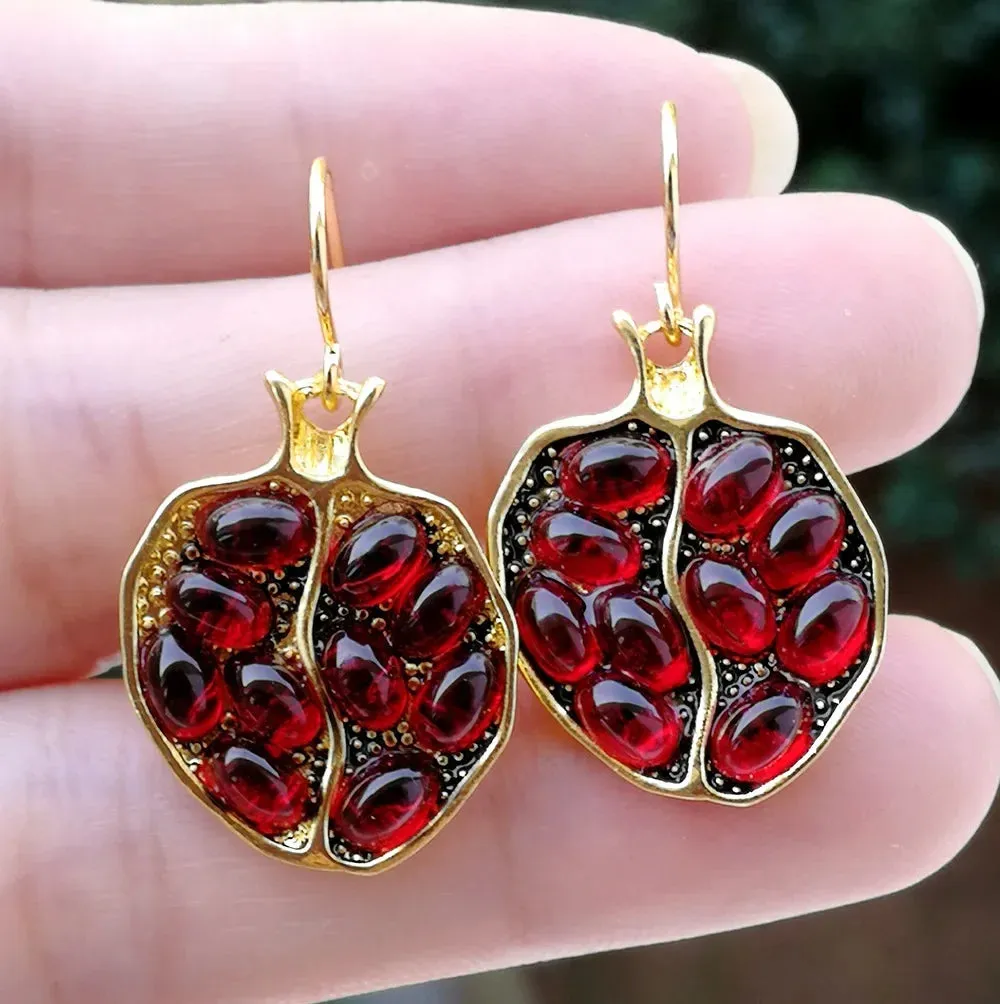 Seeded- the Ruby Red Seed Pomegranate Earrings