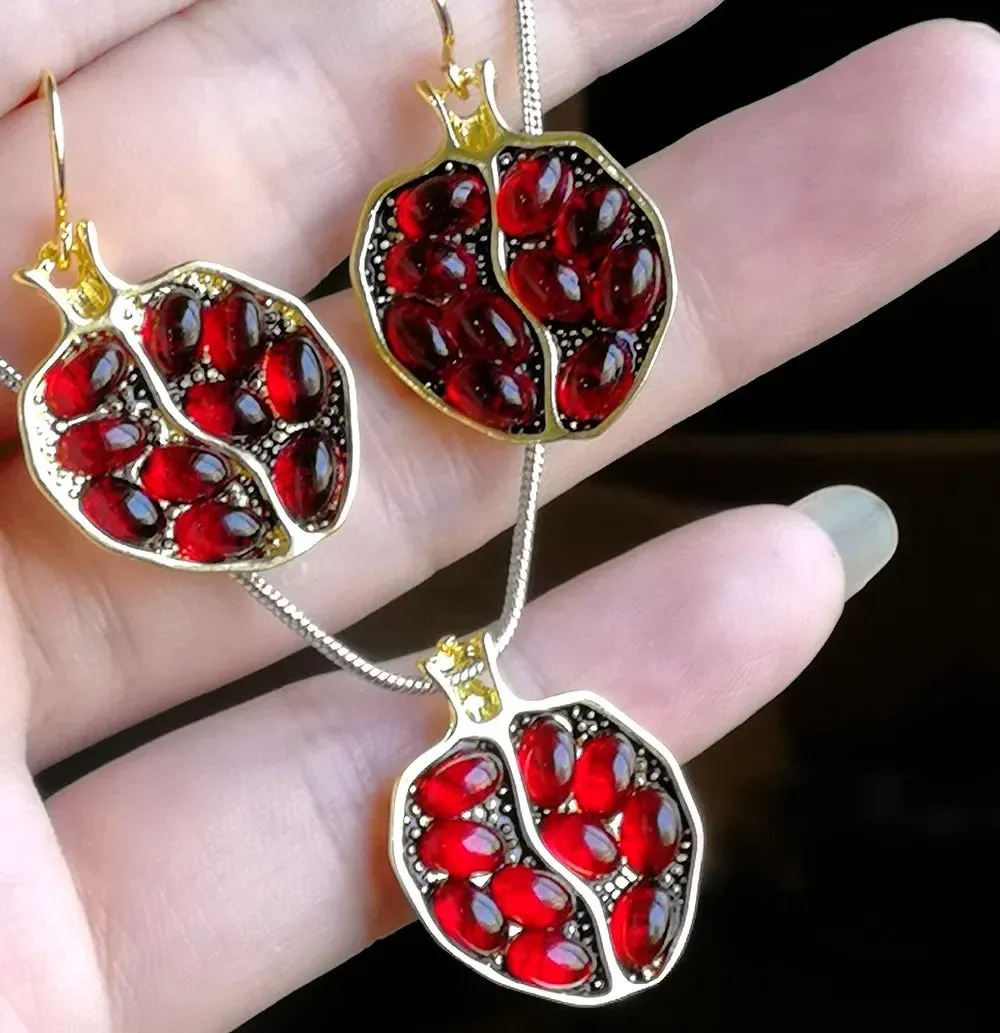 Seeded- the Ruby Red Seed Pomegranate Earrings