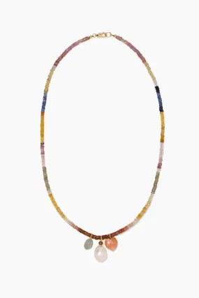 Shaded Sapphire 14K Charm Necklace in Sapphire