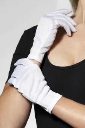 Short White Jersey Gloves