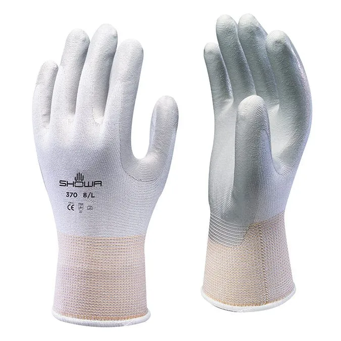 Showa 370 White Assembly Grip Gloves Nitrile Coated