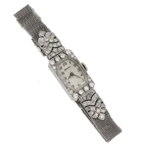 Shreve Platinum Mesh Diamond Ladies Watch