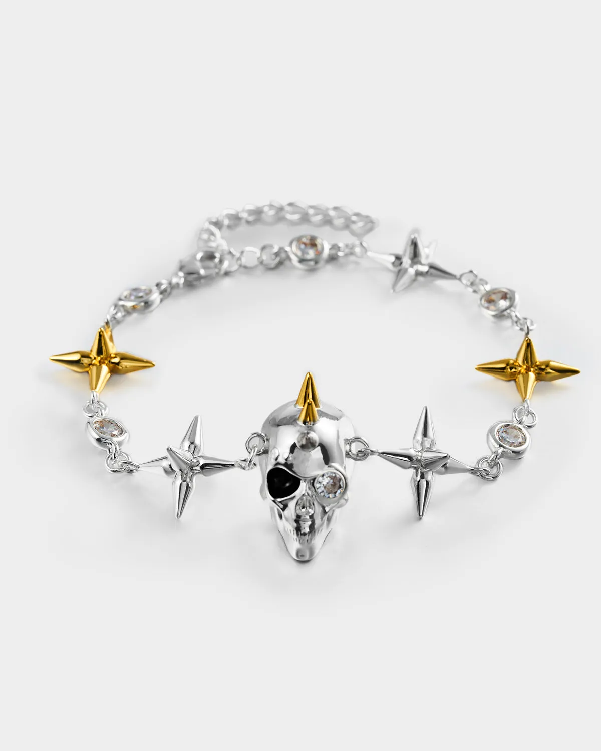 Silver & Golden Skull Bracelet