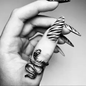 Silver Crawling Snake Ring Serpent Open Band Ring