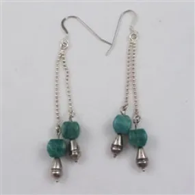 Silver Double Dangle Amazonite  Earrings