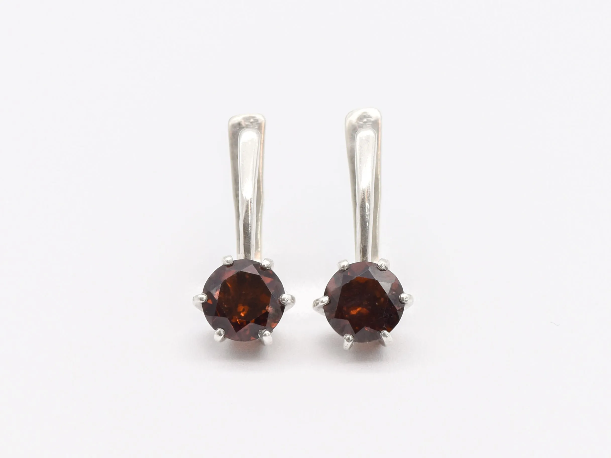 Silver Garnet Earrings - Natural Garnet Earrings - Red Drop Earrings