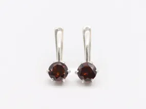 Silver Garnet Earrings - Natural Garnet Earrings - Red Drop Earrings