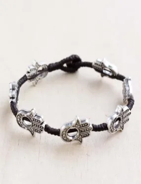 Silver Hamsa Alloy Bracelet
