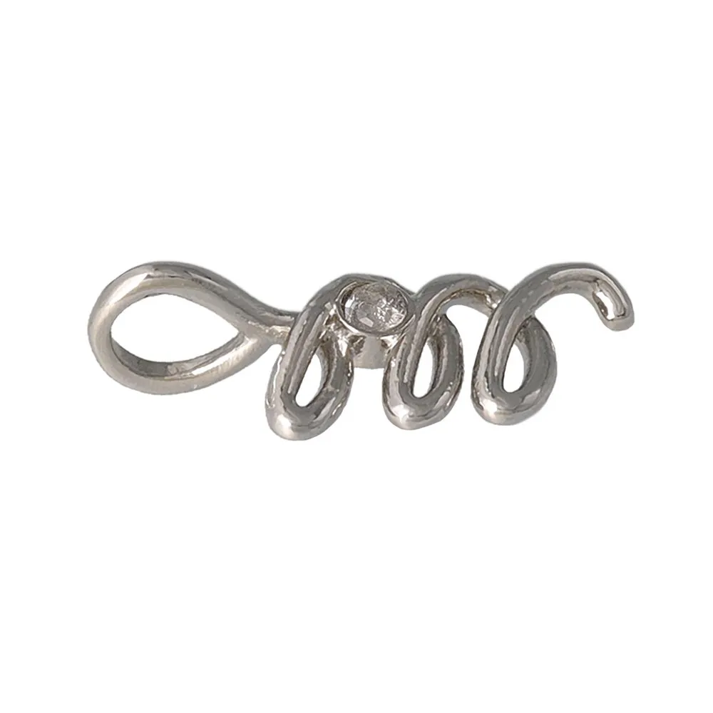 Silver Tone Spiral Necklace Charm