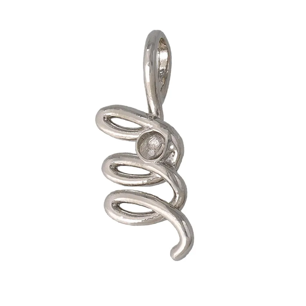 Silver Tone Spiral Necklace Charm