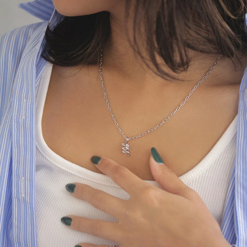 Silver Tone Spiral Necklace Charm