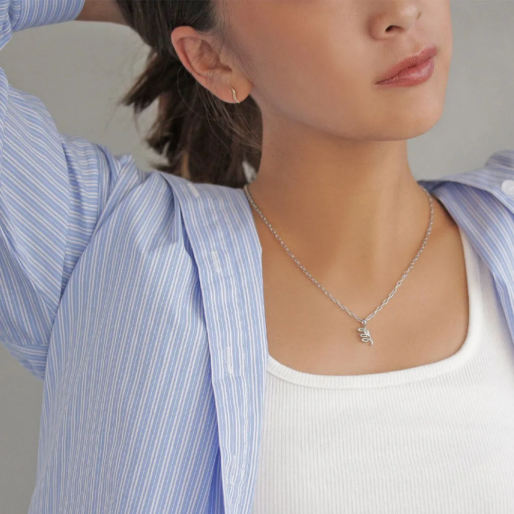 Silver Tone Spiral Necklace Charm