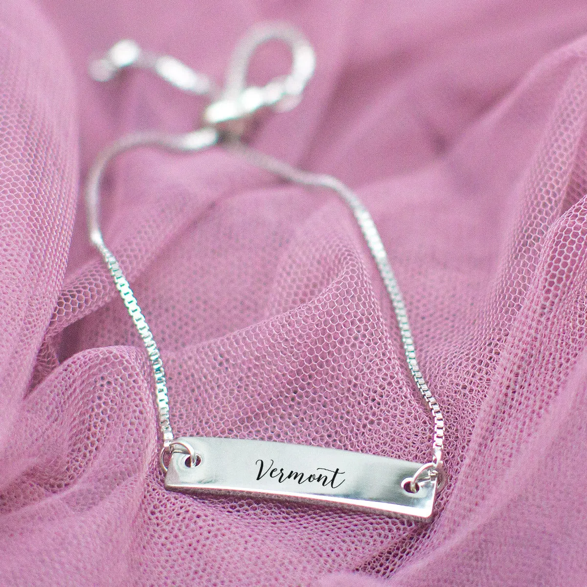 Silver Vermont Adjustable Bar Bracelet
