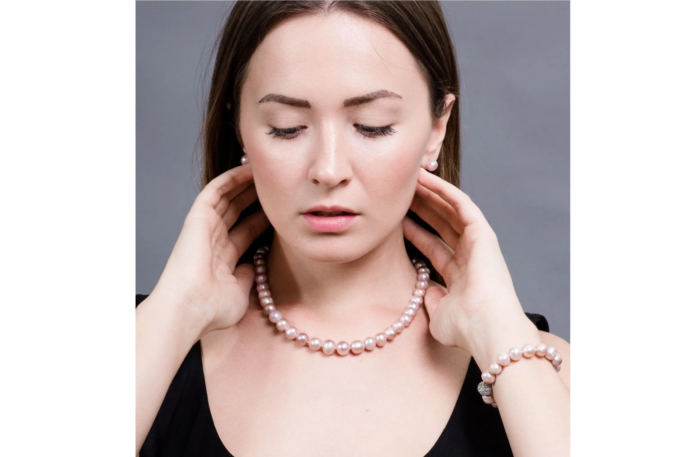 Single Strand Purple Freshwater Pearl Bracelet 9-10mm