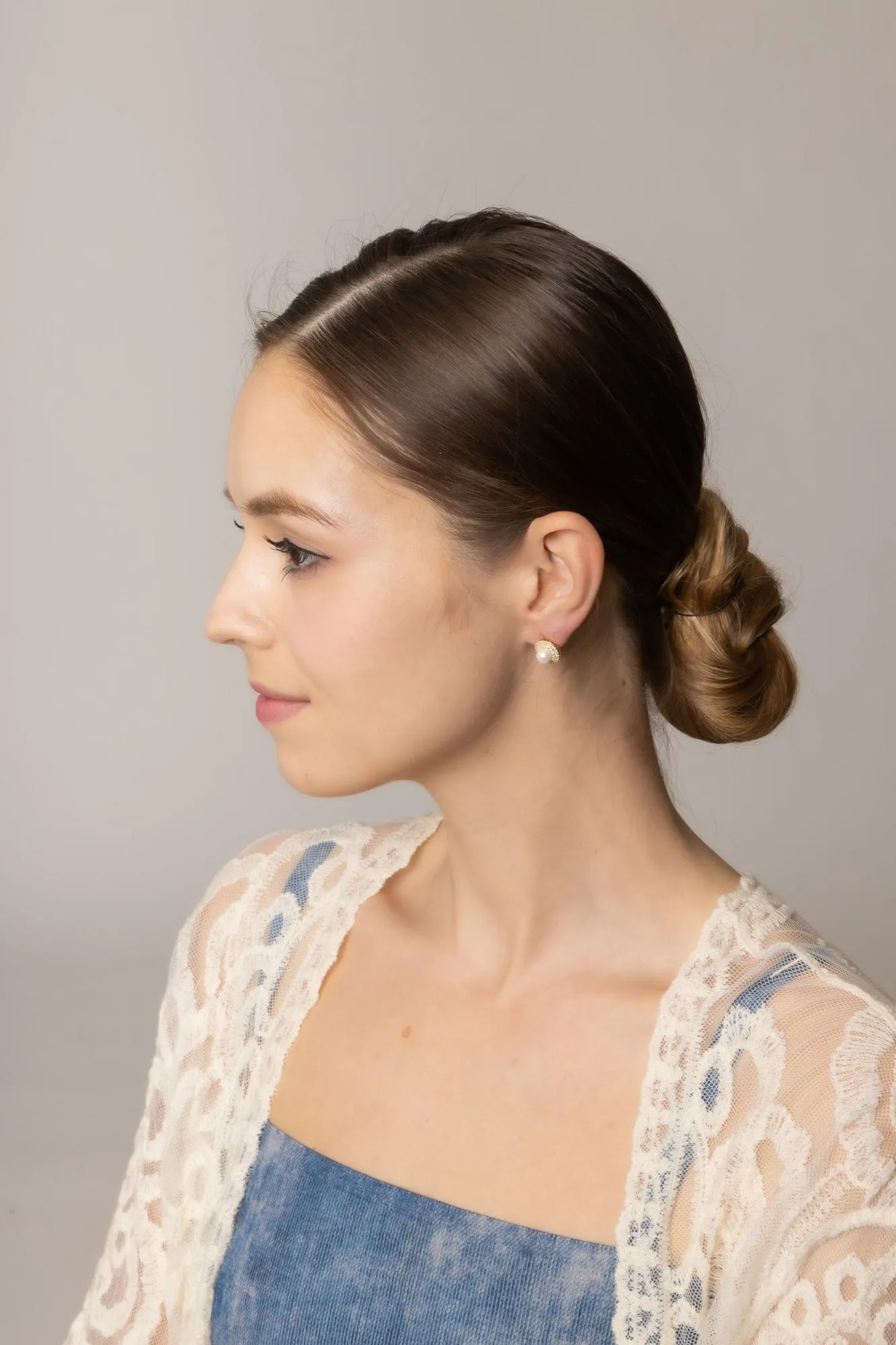 SJE310923 14K Radiant Pearl Post Earrings