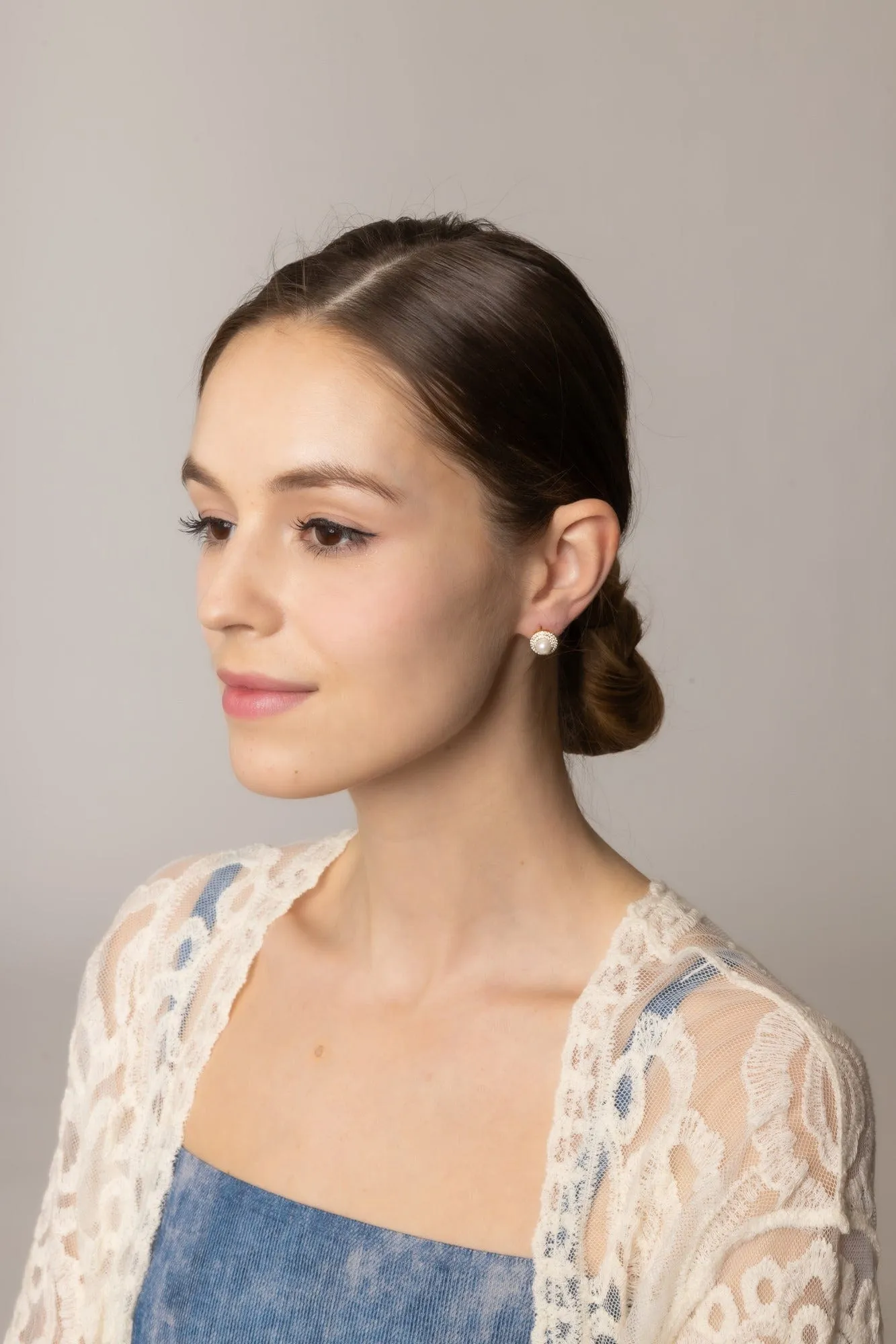 SJE310923 14K Radiant Pearl Post Earrings