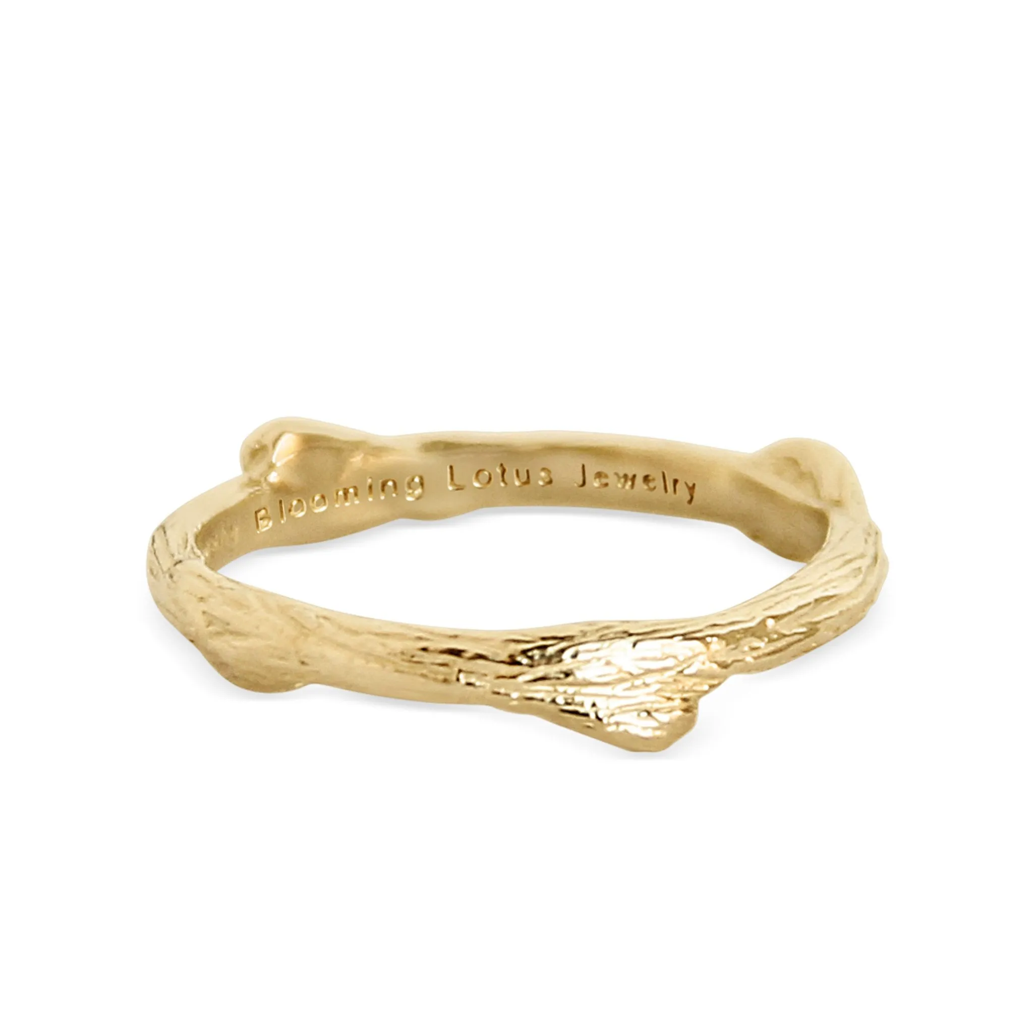 Skinny Olive Branch Ring | Solid 14k Gold