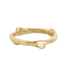 Skinny Olive Branch Ring | Solid 14k Gold