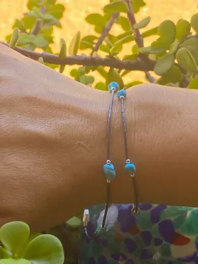 Sleeping Beauty Turquoise & Sterling Silver Anklet/Bracelet