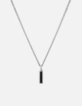 Slim Totem Onyx Necklace, Sterling Silver