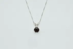 Smoky Topaz Necklace - Dainty Topaz Necklace - Round Smoky Topaz Pendant