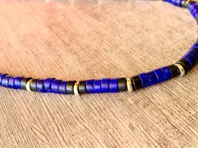 🔴SOLD🔴 William Handmade Custom Lapis Lazuli and Black Onyx 22" Necklace