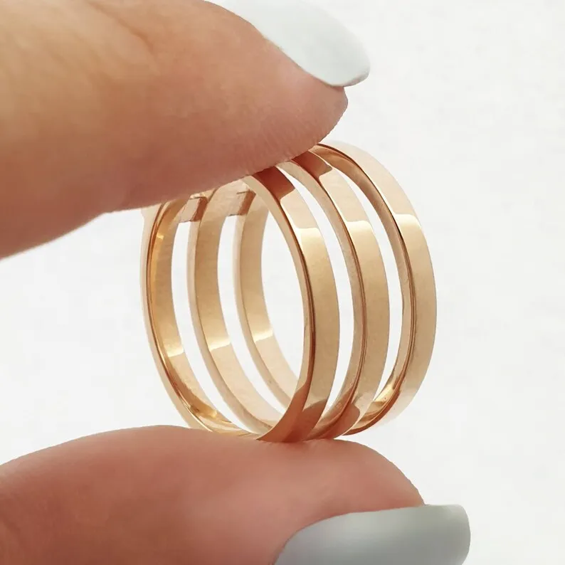 Solid Gold Triple Ring