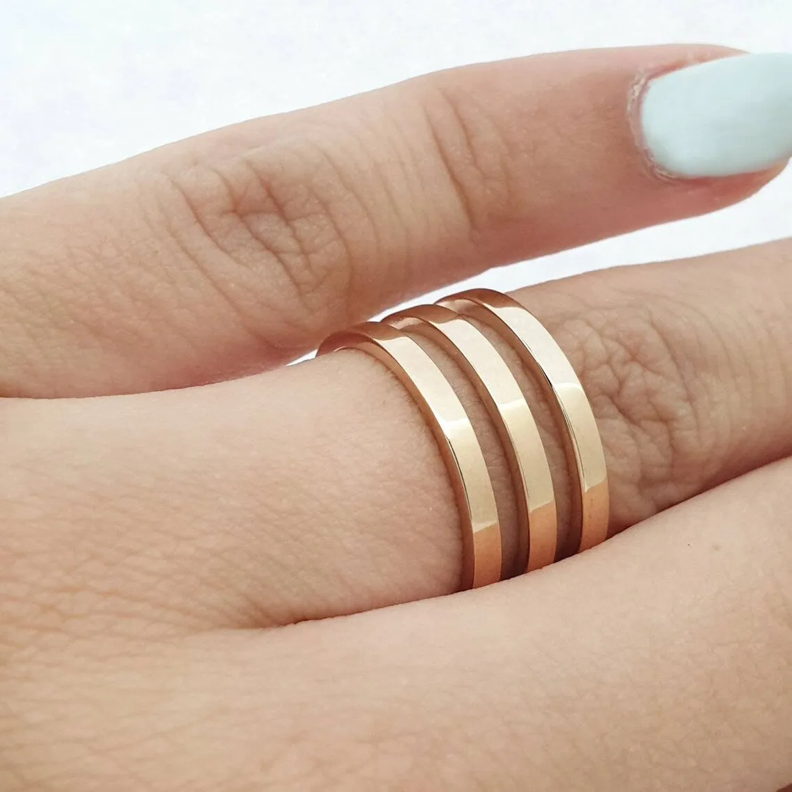Solid Gold Triple Ring