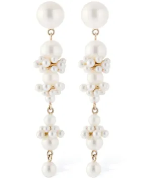 Sophie Bille Brahe   14kt &amp; Pearl Tulip Perle earrings 