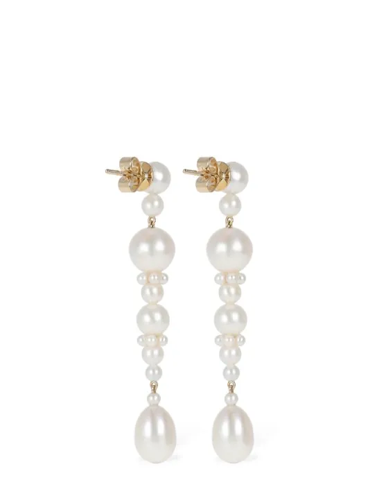 Sophie Bille Brahe   14kt Escalier de La Reine pearl earrings 