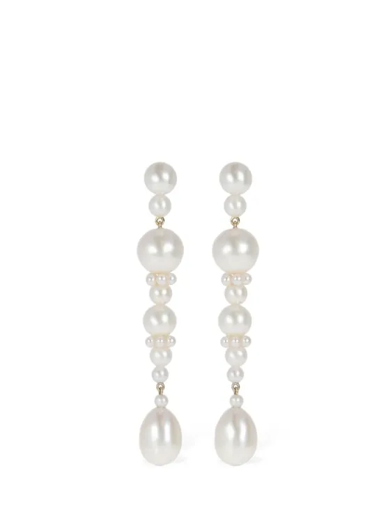Sophie Bille Brahe   14kt Escalier de La Reine pearl earrings 