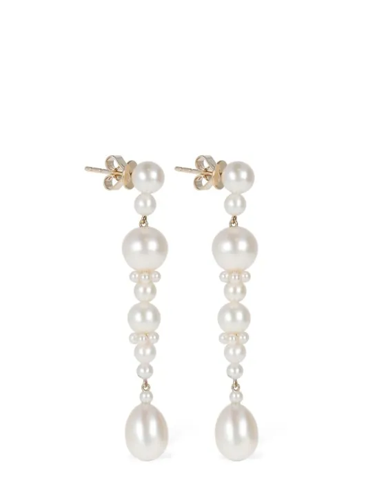 Sophie Bille Brahe   14kt Escalier de La Reine pearl earrings 