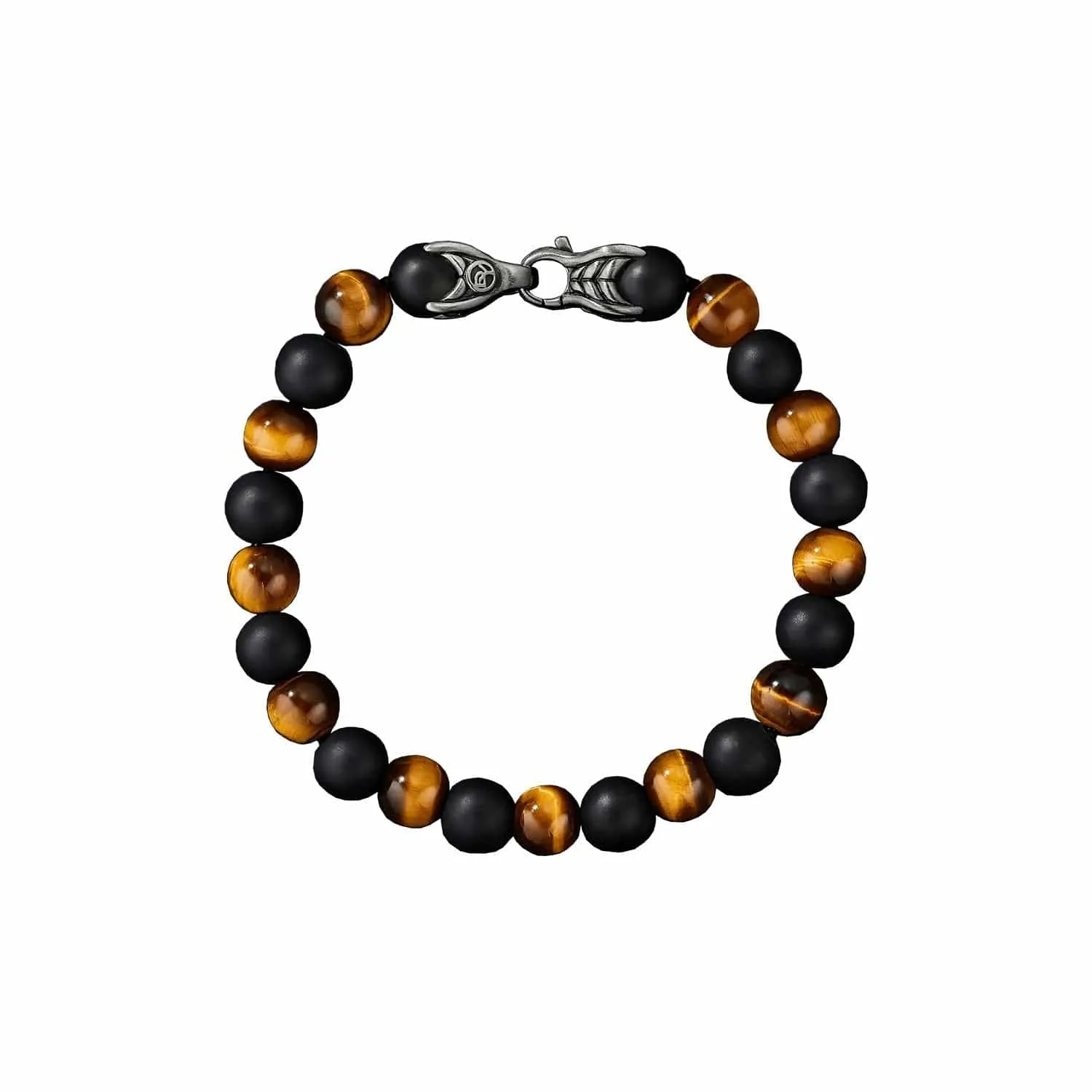 Spiritual Beads Bracelet in Tiger's Eye & Black Onyx