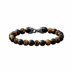 Spiritual Beads Bracelet in Tiger's Eye & Black Onyx