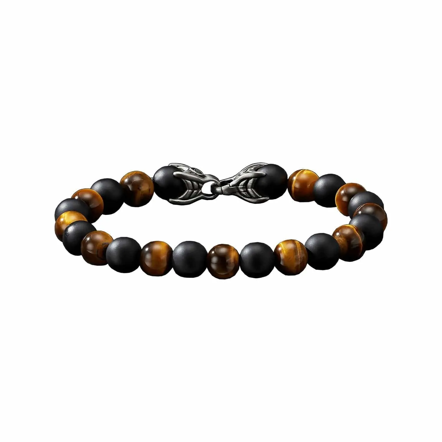 Spiritual Beads Bracelet in Tiger's Eye & Black Onyx