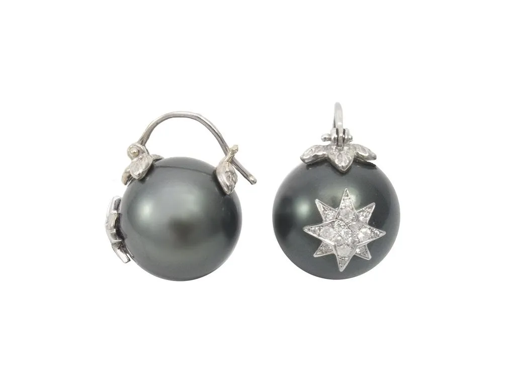 starburst pearl earrings