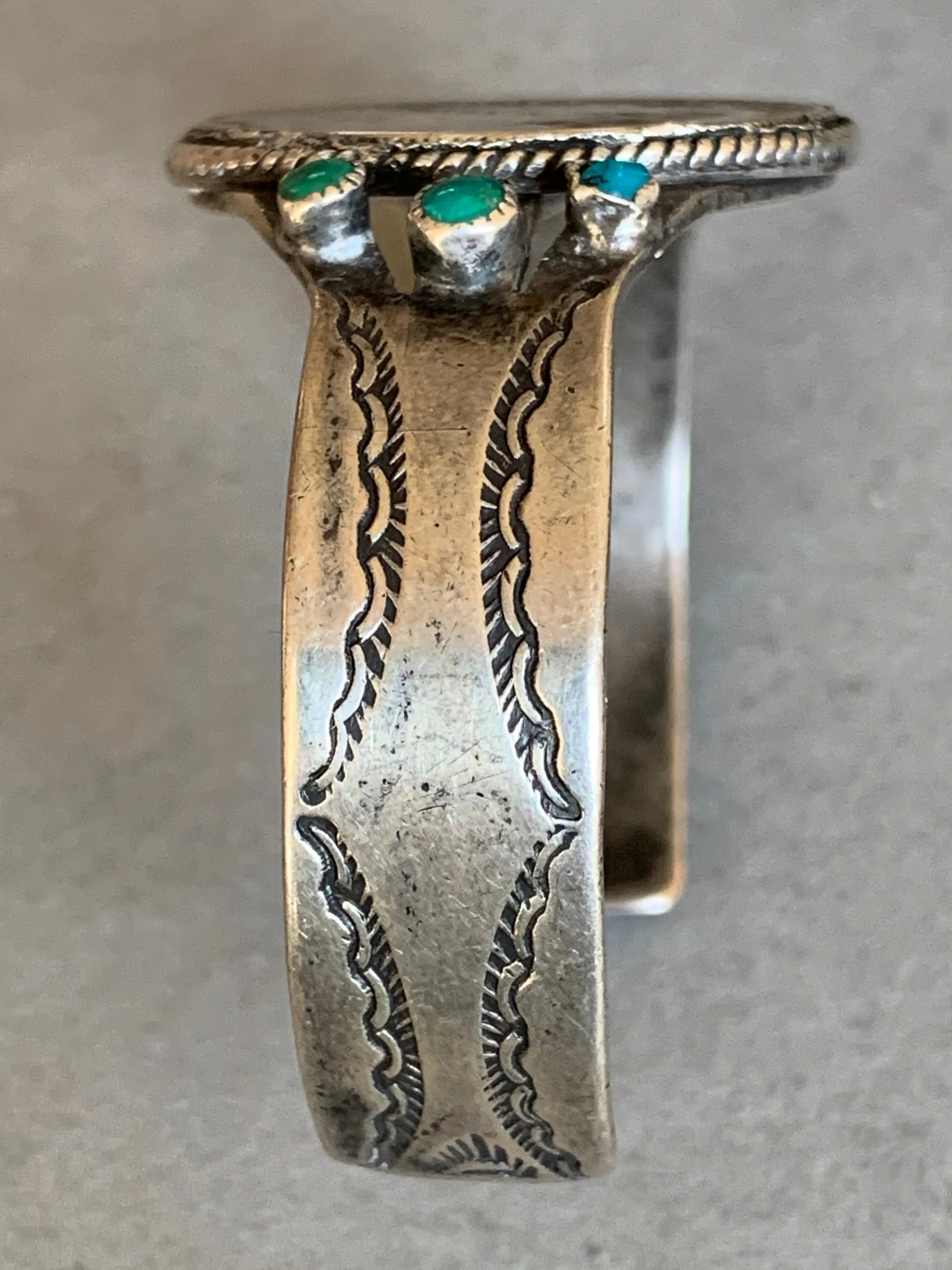 Sterling Bracelet with Franklin Coin Turquoise