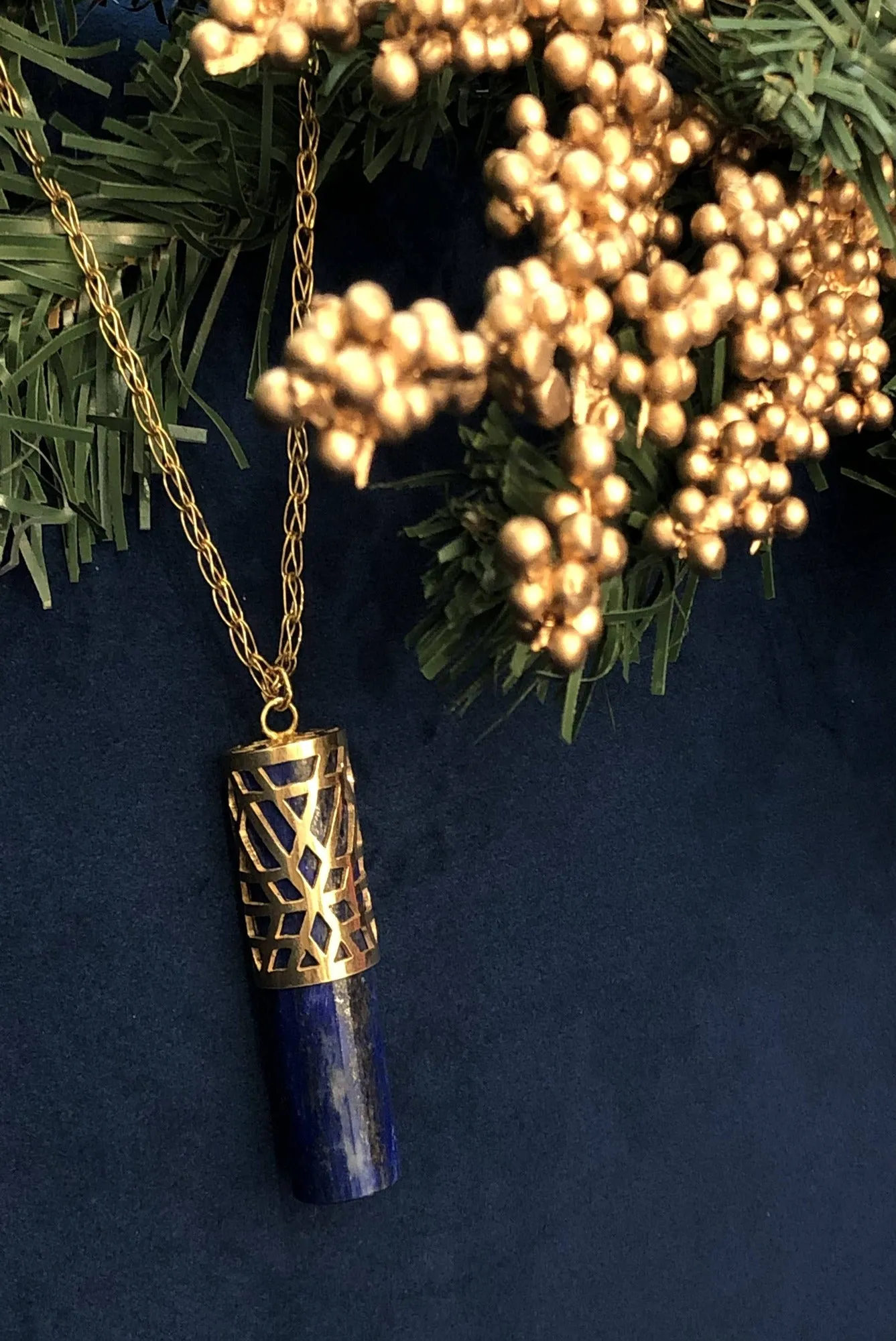Sterling Silver Jewellery Shaba Vertical Handmade Pendant