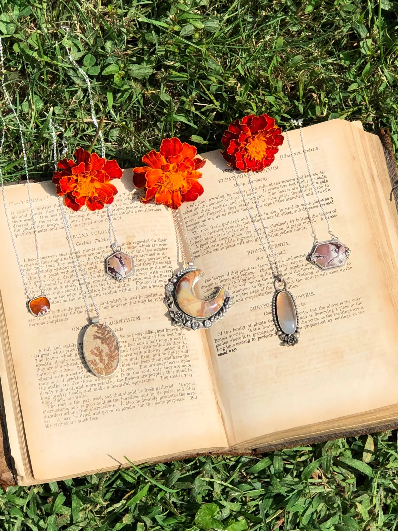 Sun and Moon Flower Pendant
