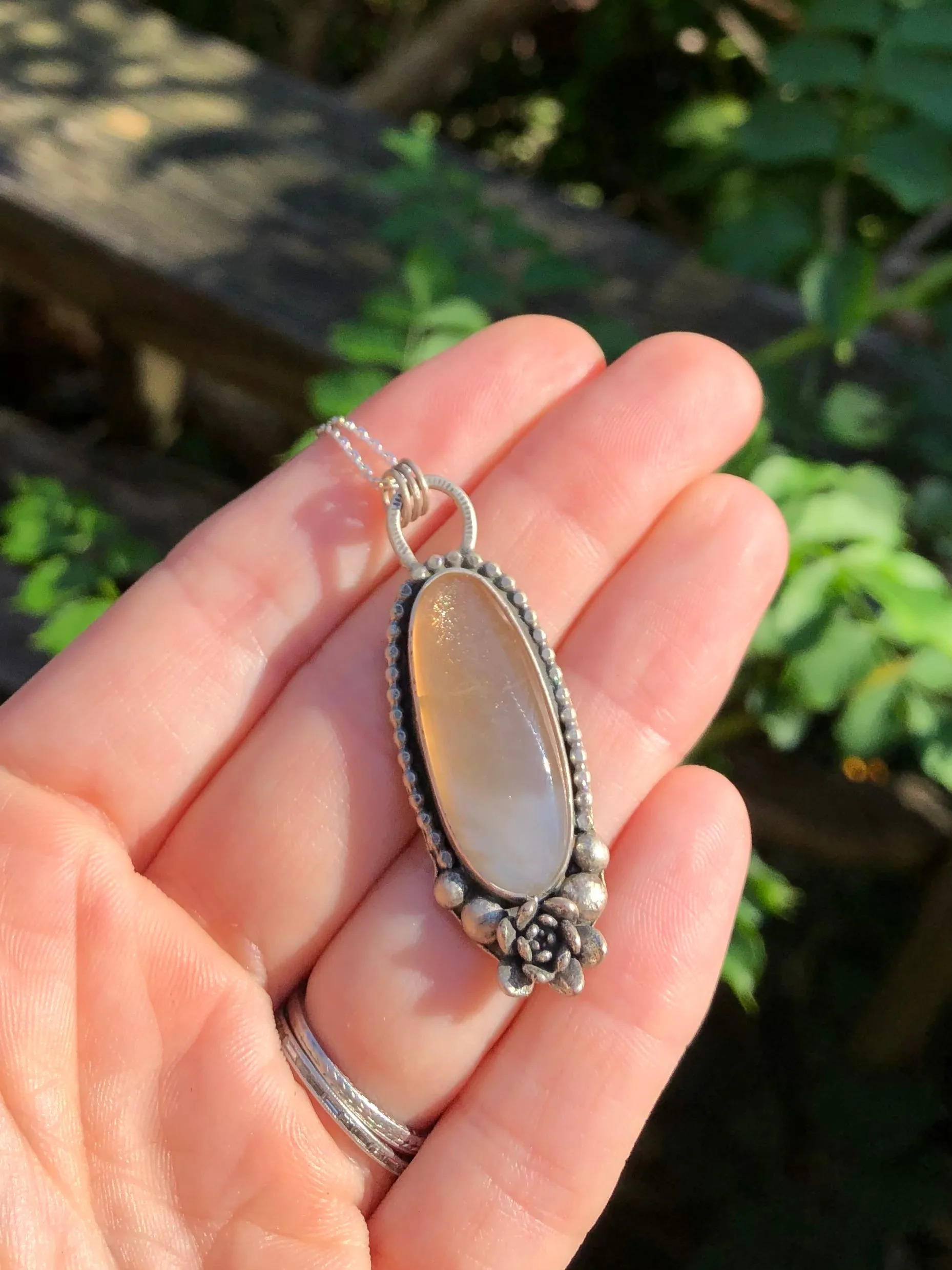 Sun and Moon Flower Pendant
